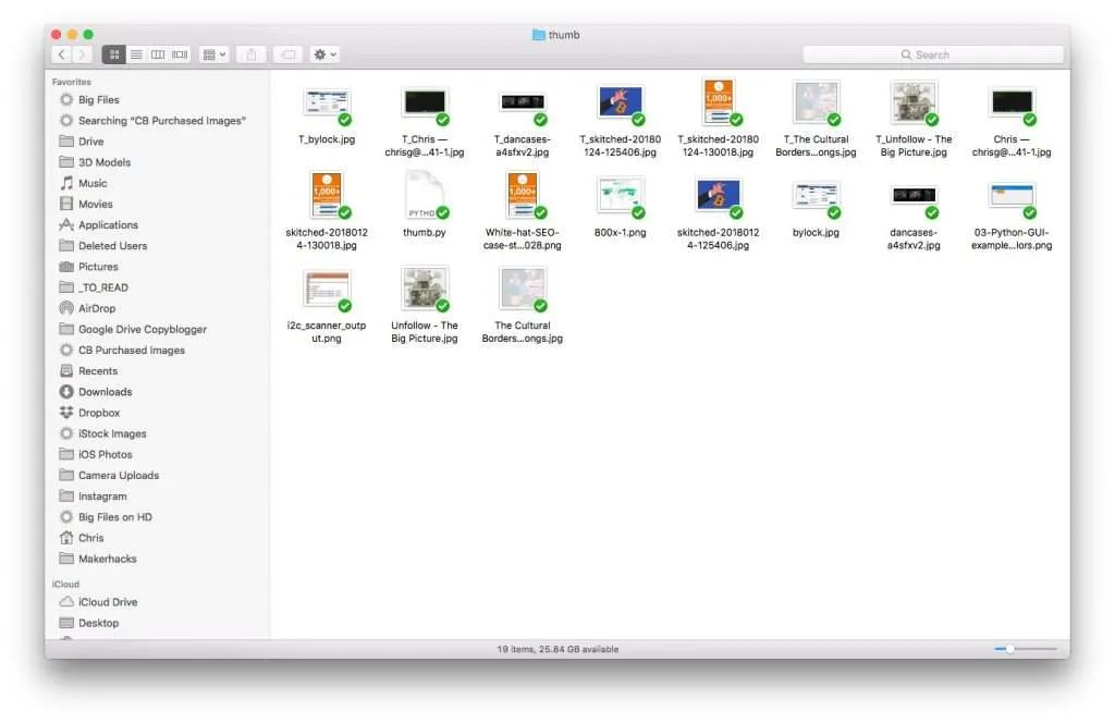 thumbnails with python