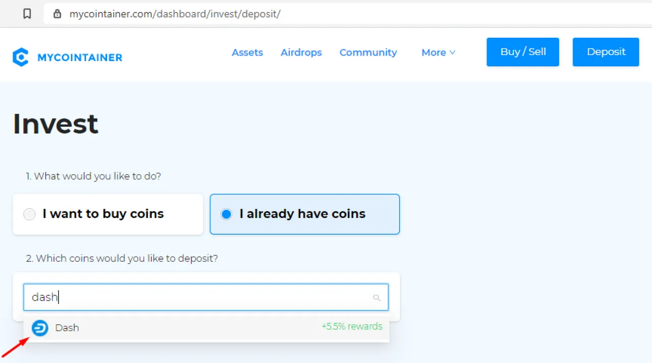 Dash - MyCointainer