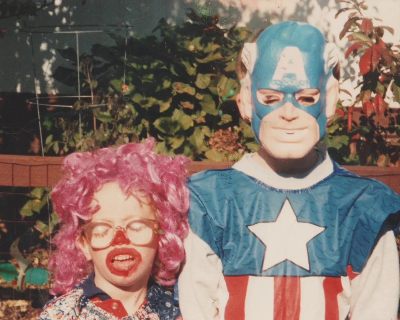1991-10-31 Thursday Halloween Captain America Rick & Clown Joey.png