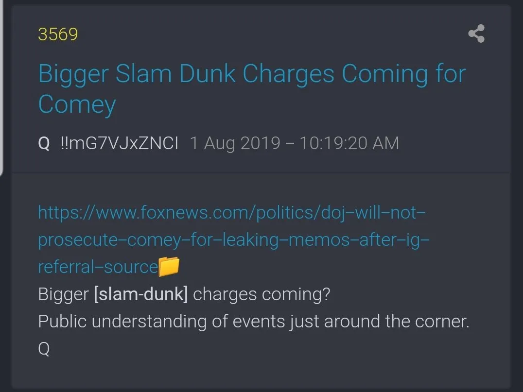 Q on James Comey Memo Leak Bigger Charges Coming 8 1 2019.png