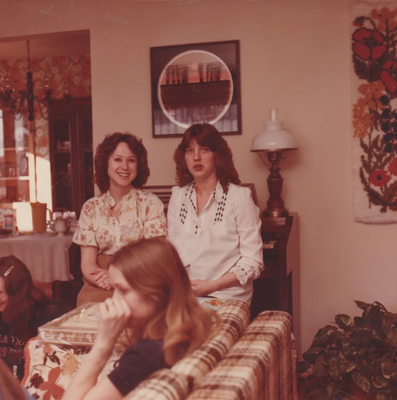 1980-01 - Sandy, Anita, Carol at Marilyn's baby shower for Katie.jpg