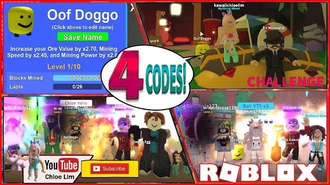 Roblox Mining Simulator Gameplay! 4 BRAND NEW OP CODES and SHOUT OUT!