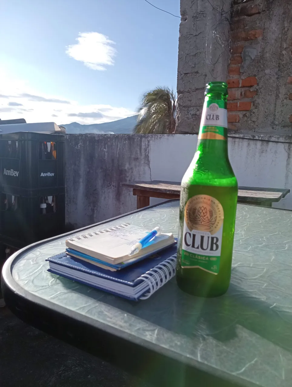 A cool beer to end the day planning the next.