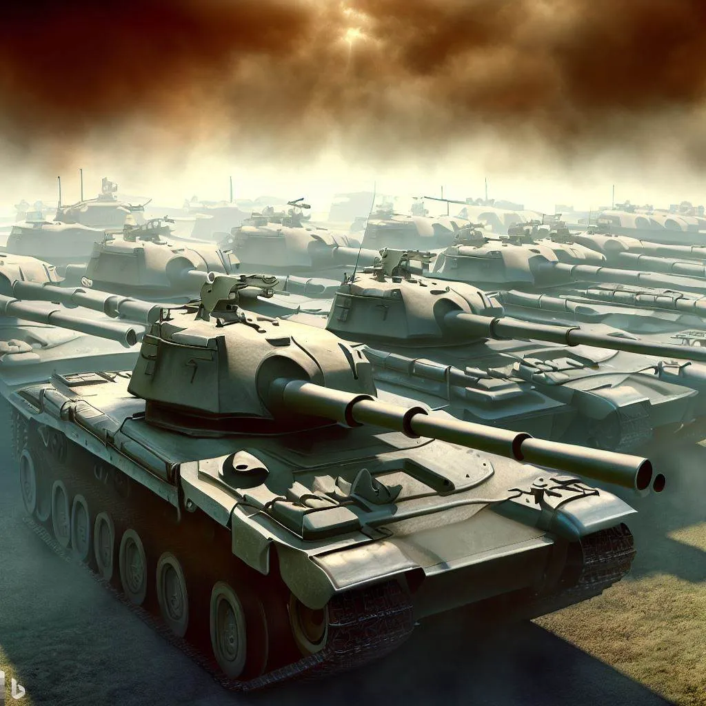 photorealistic, high definition , poster art, soviet propaganda, tanks in formation