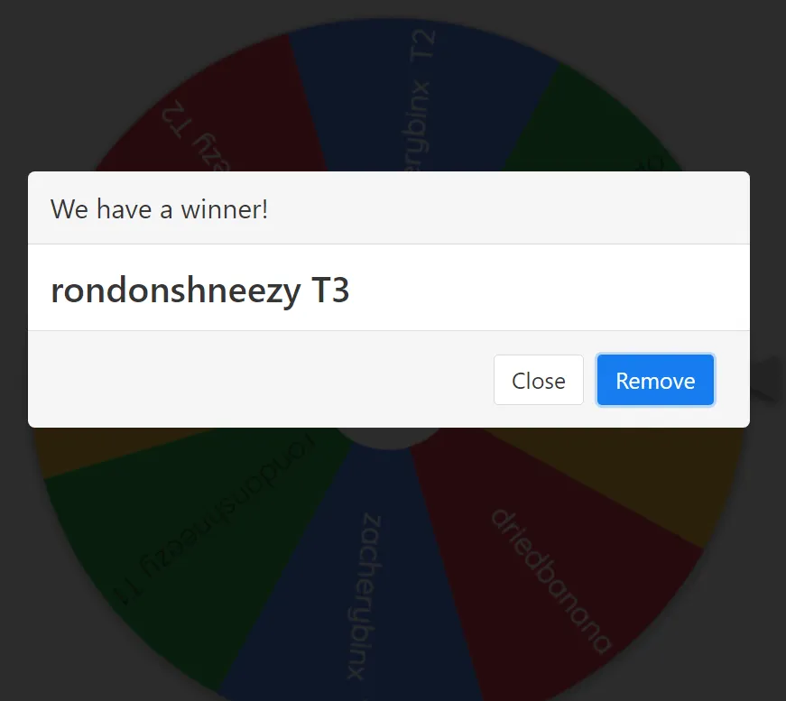 Winner of Paid Raffle #2