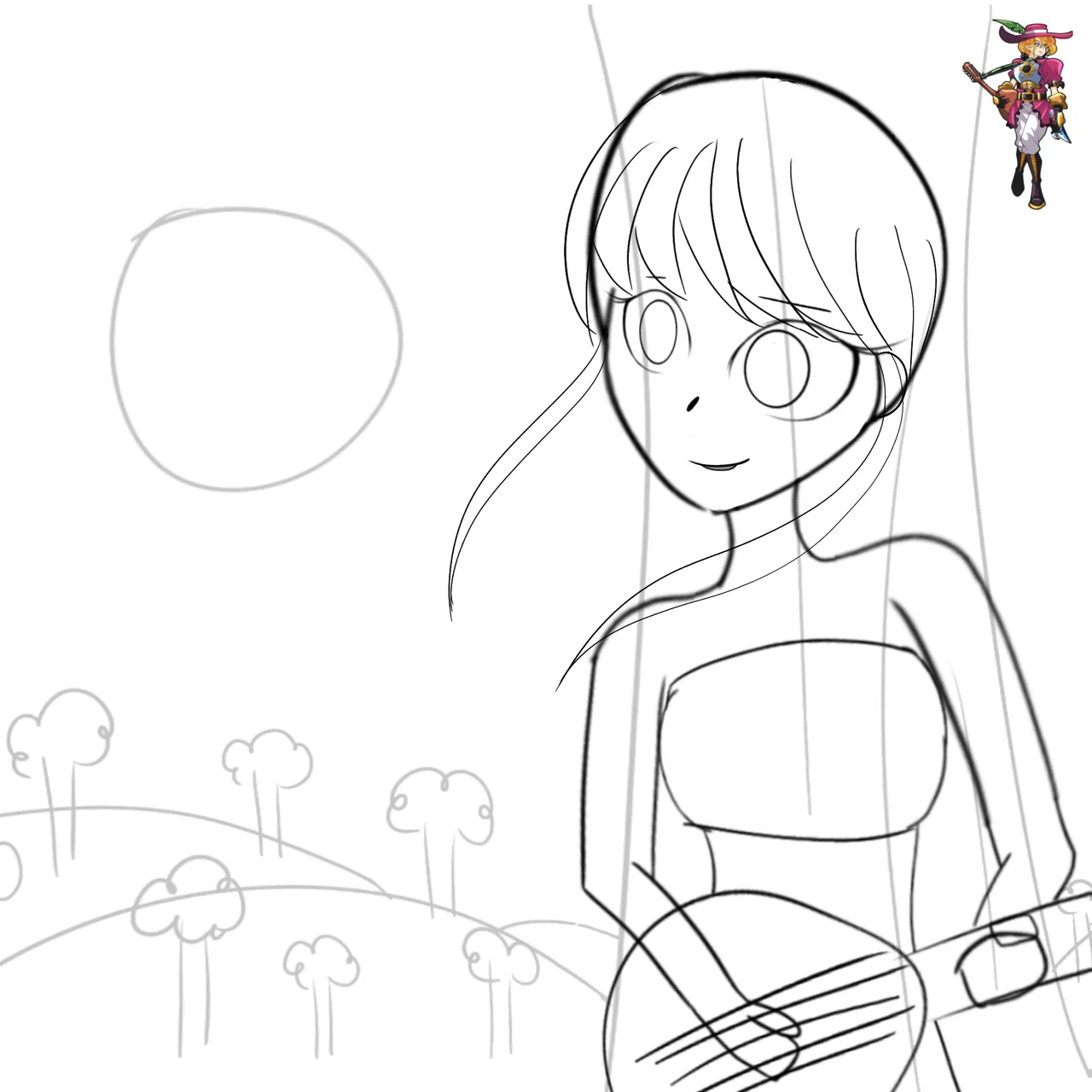 I know that what she's holding is some kind of a guitar, but don't know what type of guitar ._.