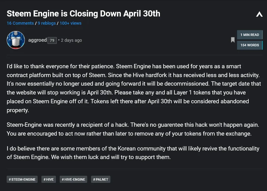 Screenshot 2023-03-03 at 20-45-26 Steem Engine is Closing Down April 30th PeakD.png