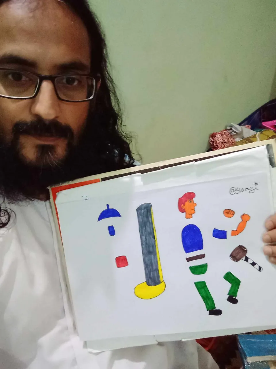selfie with drawing