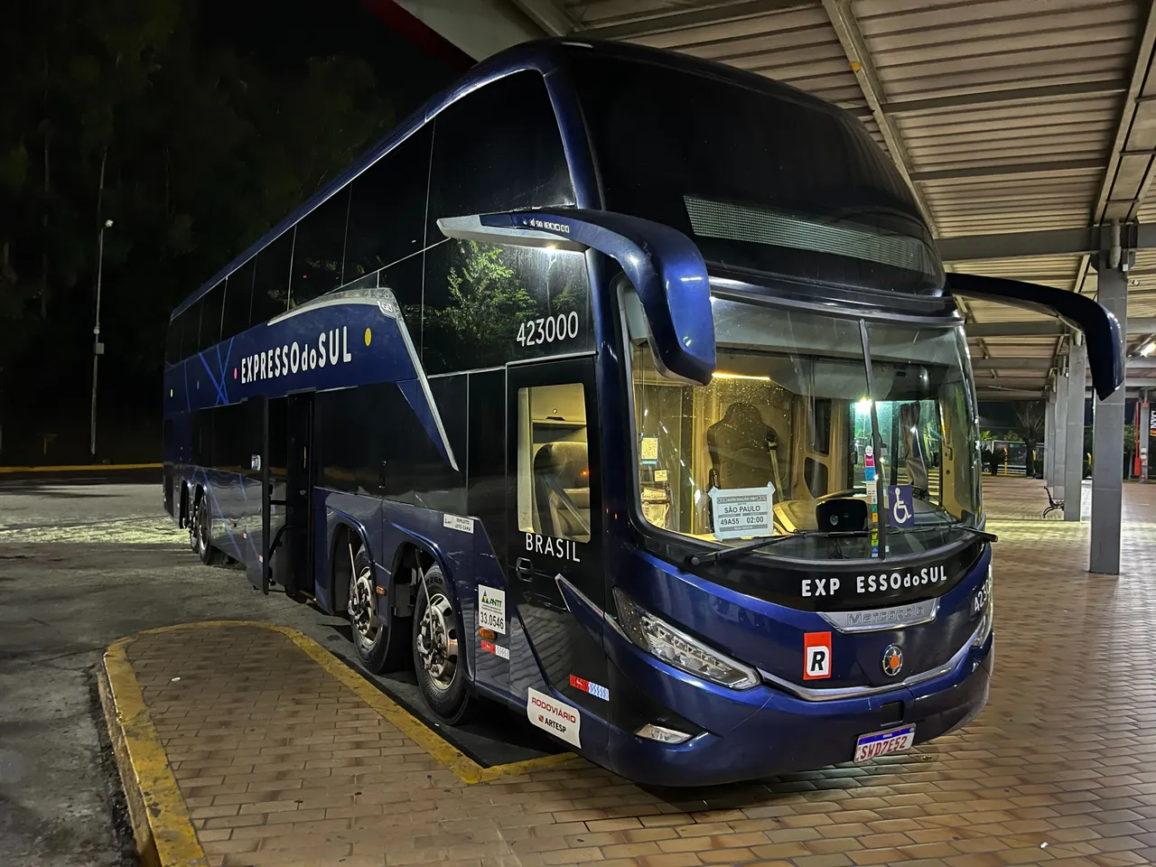 our bus at the halfway point truckstop