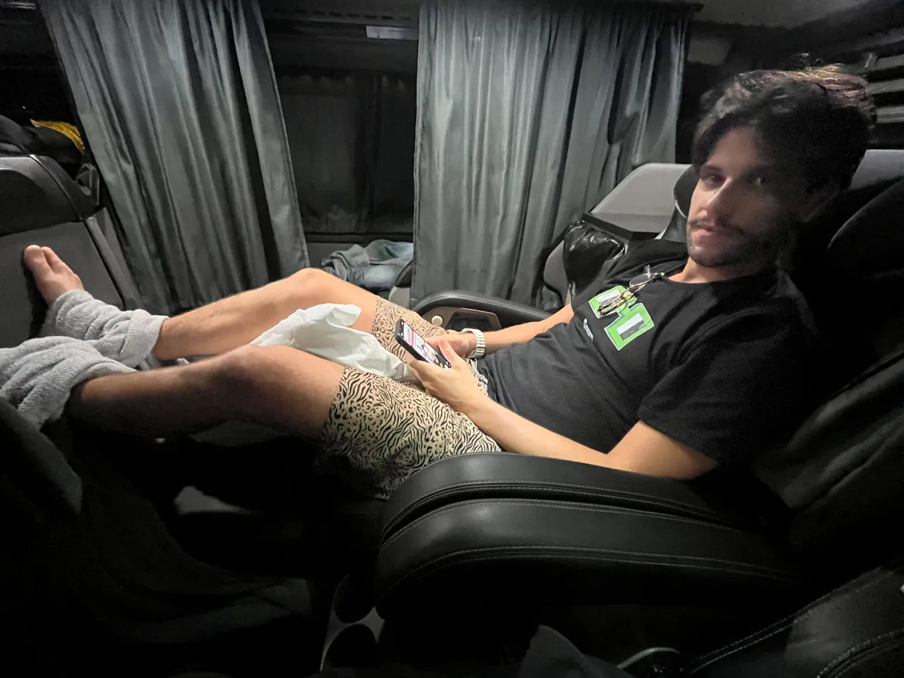 vlad prepares for his bus ride