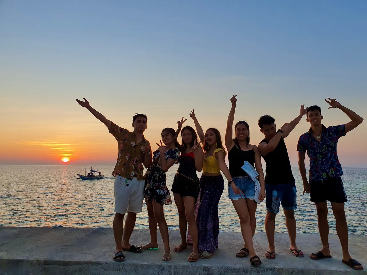 The gang striking a pose as the last few moments of sunrays escape the horizon