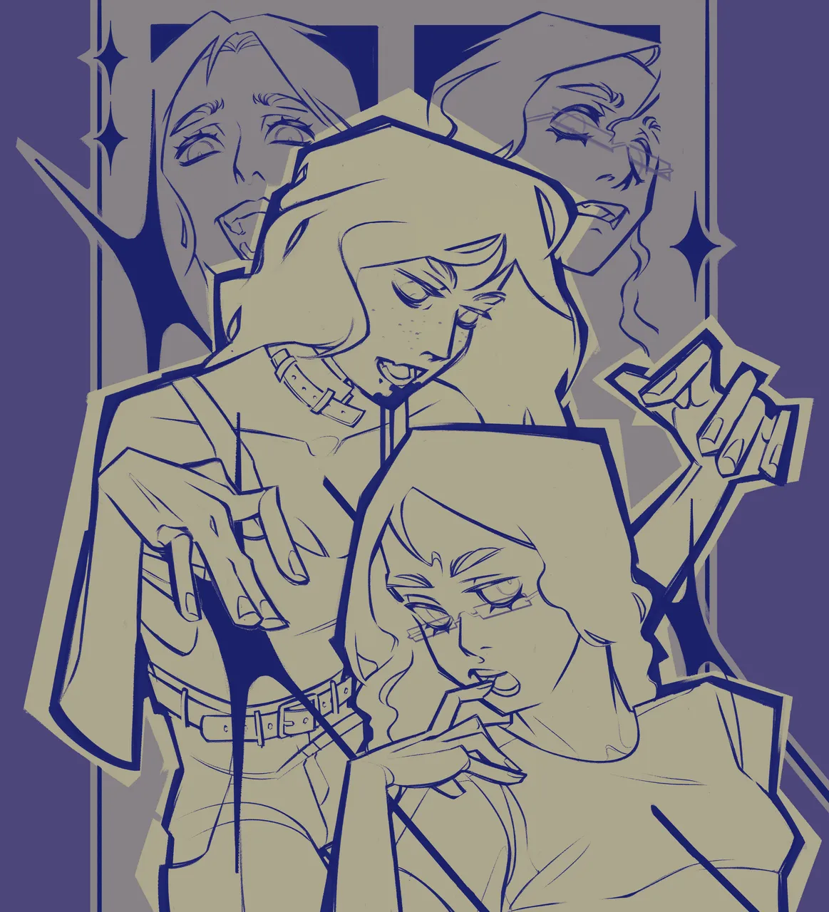 [ENG] Here is an original piece still in production, with a creepy vibe integrated within the theme. Partially inspired by the movie Jennifer's body, but also characters based on real life people.