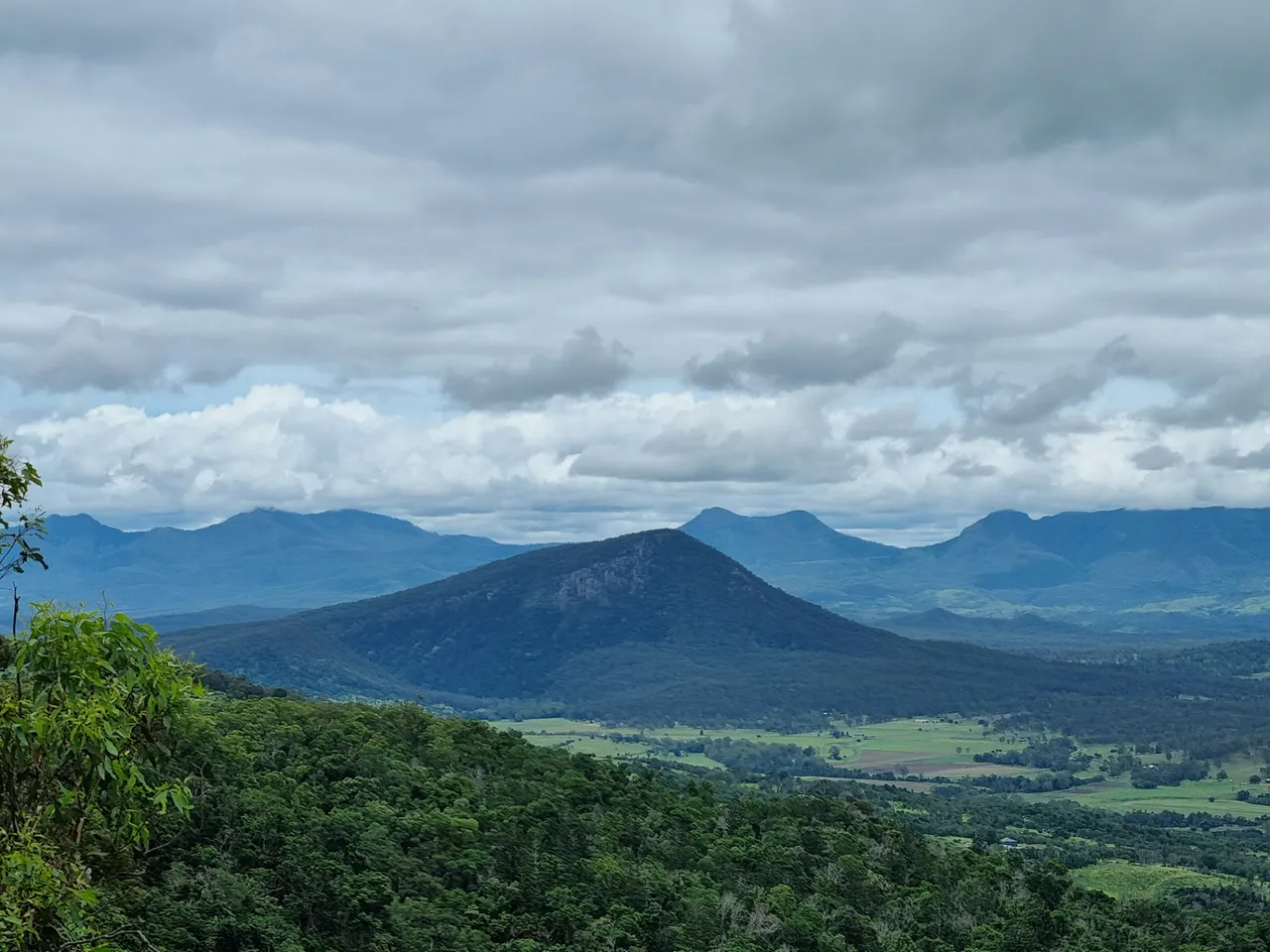 Luckily the clouds had lifted and there was a great view from Logan’s Lookout. You can see Cunningham Gap in the distance on the Main Range and Mt Edwards in the foreground. Mt Edwards is another summit on our list.