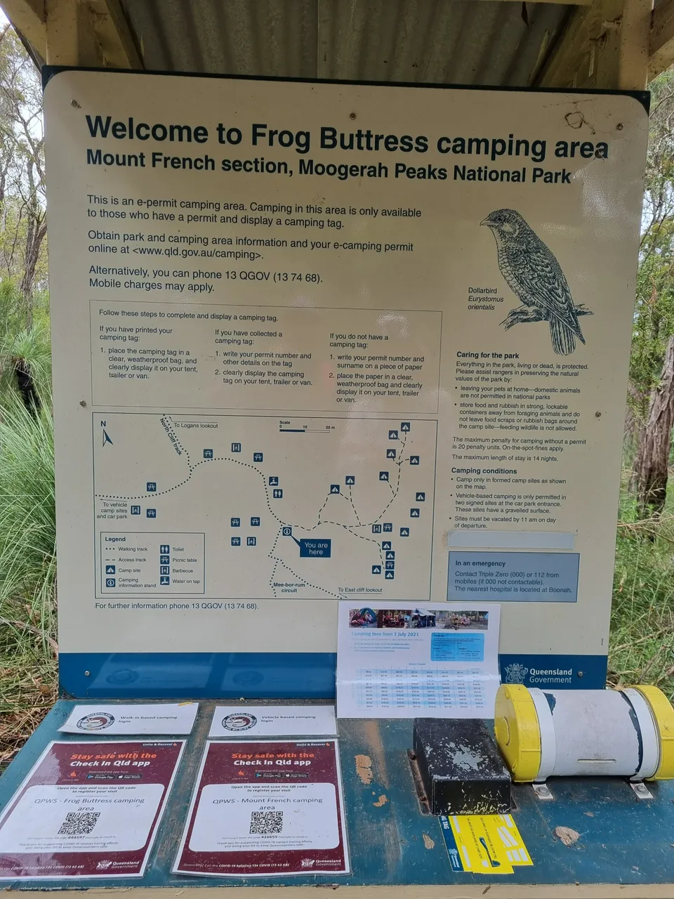 Frog Buttress Campgrounds check in area