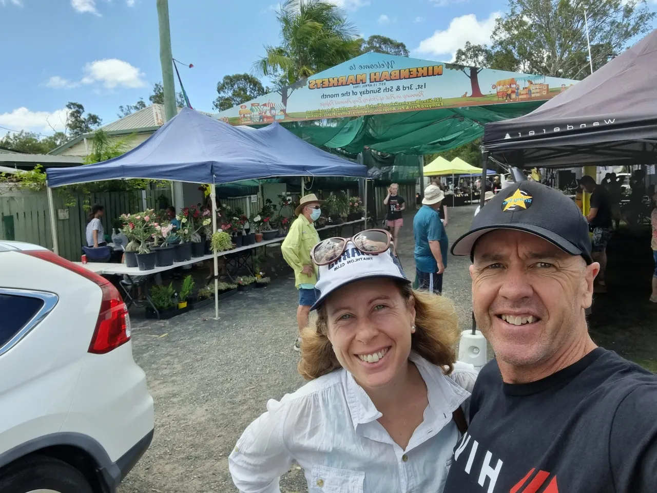 We dropped in at the Nikenbah Markets on the way home (with the Hive t-shirt and Rising Star cap on for... advertising).