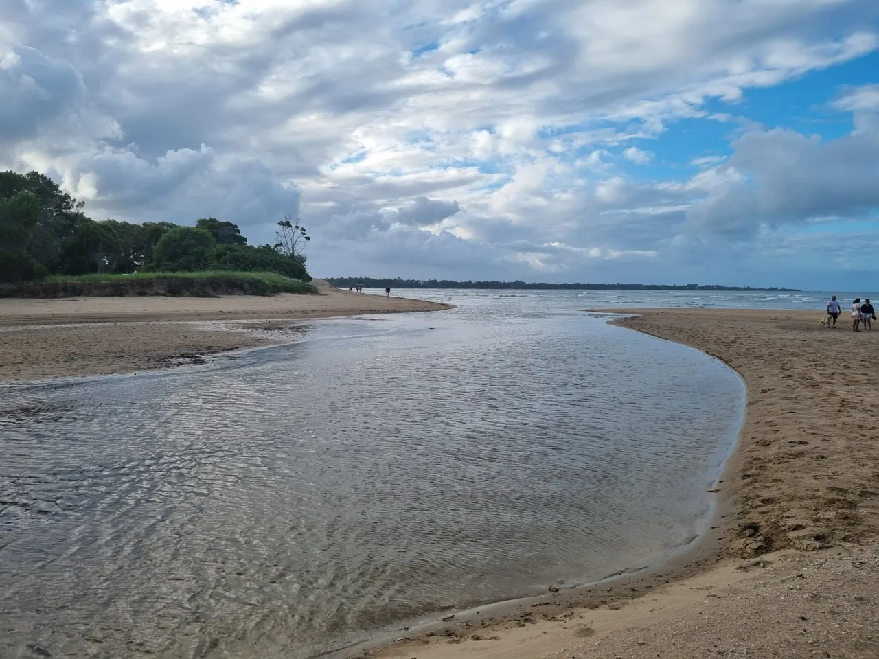 This was a minor creek crossing that caused us to turn back on our beach exploring to find more shells and pumice stone instead.