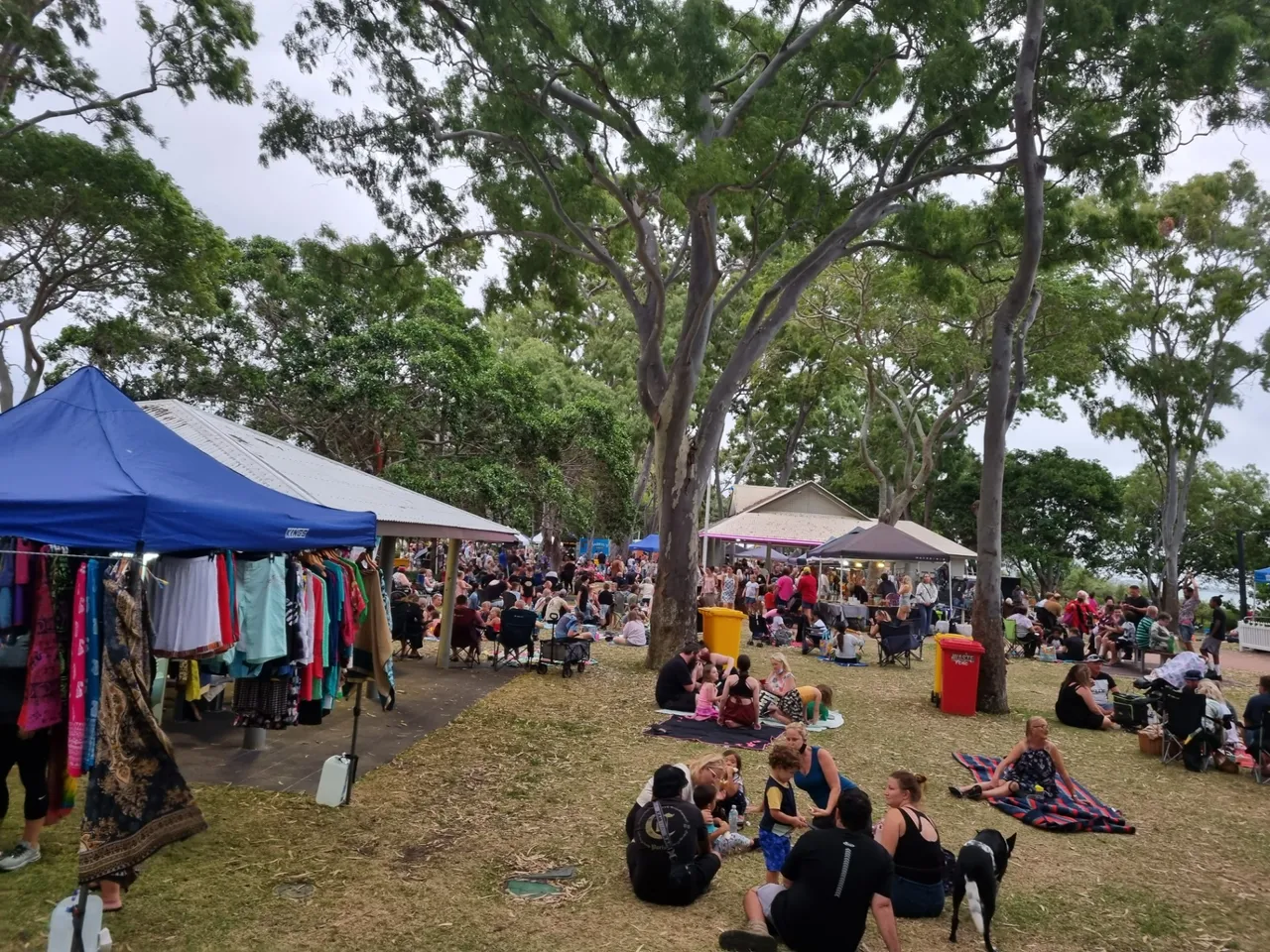 Lots of people were gathering along the foreshore for picnics and waiting for the fireworks.