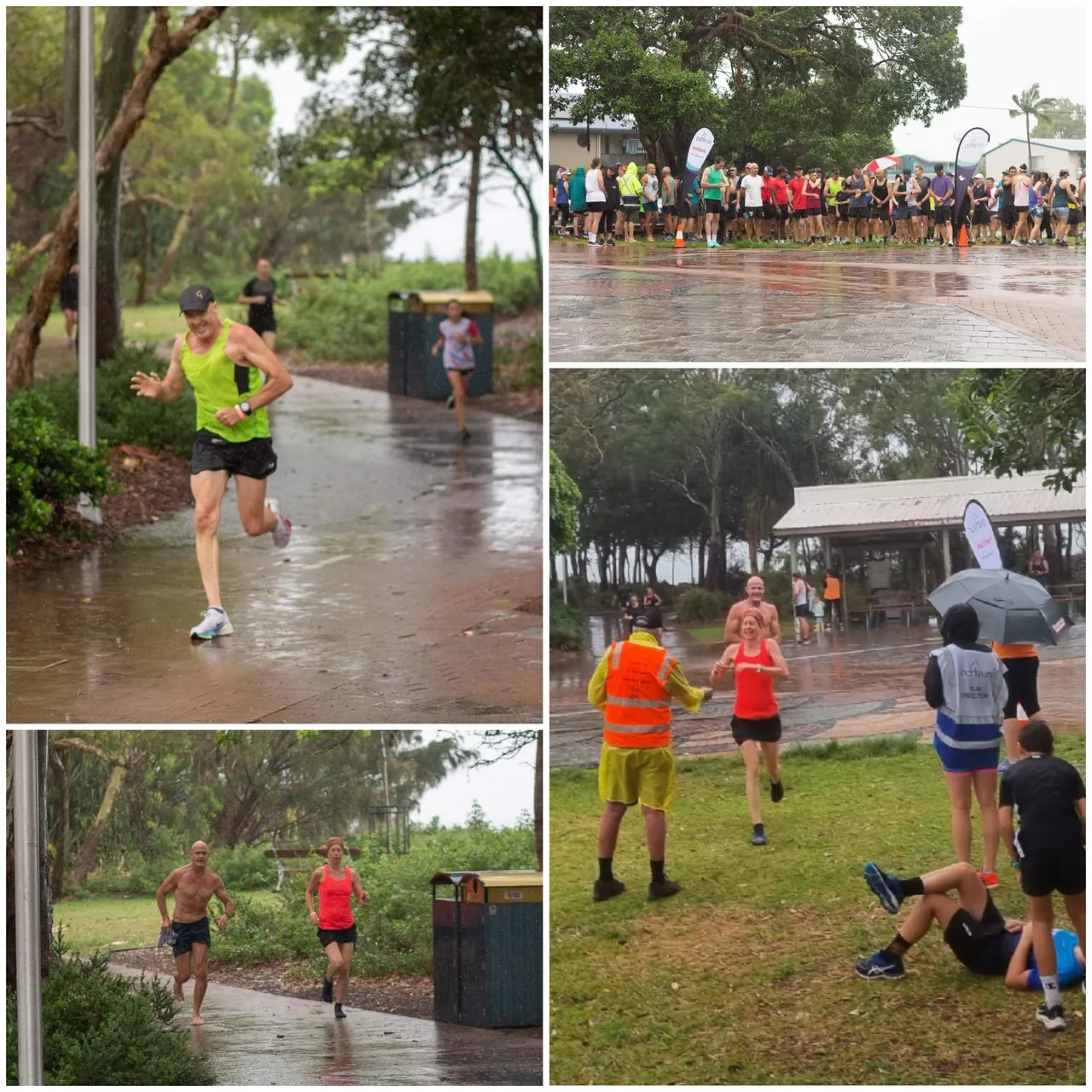 Then we are running in the rain. There was a great turnout for such a wet parkrun. This was early on New Year’s Day.