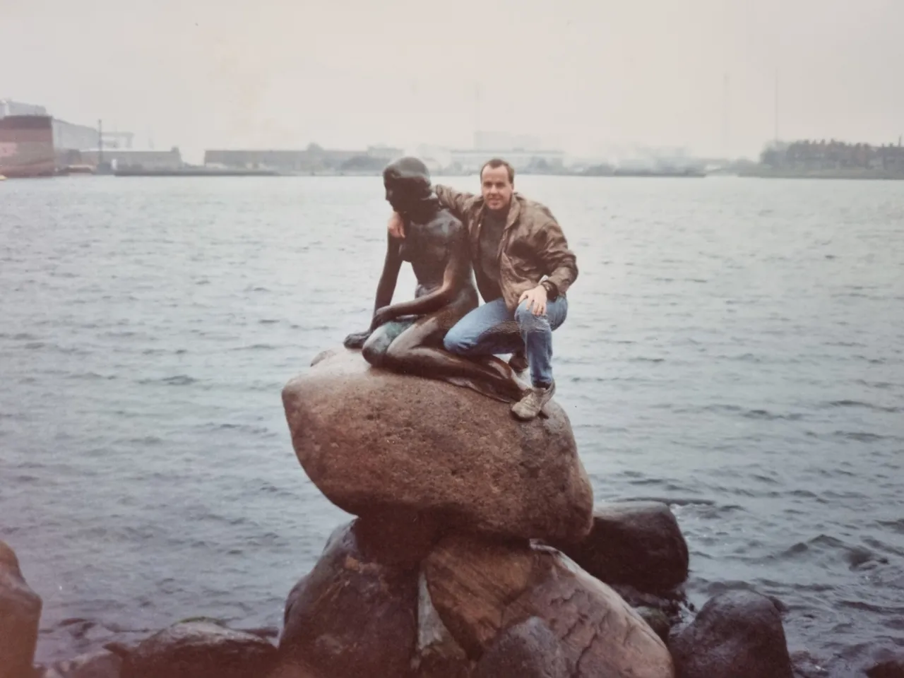 Youtube travel experts now tell me the little mermaid is over rated and very crowded. Back in winter 1991 we were the only ones there. It was probably not the right thing to do climbing out on the statue but I was young, probably showing off and she survived my visit and is still there today.