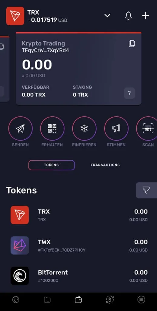 Staking mit TRON und Sesameseed: TronWallet im Test