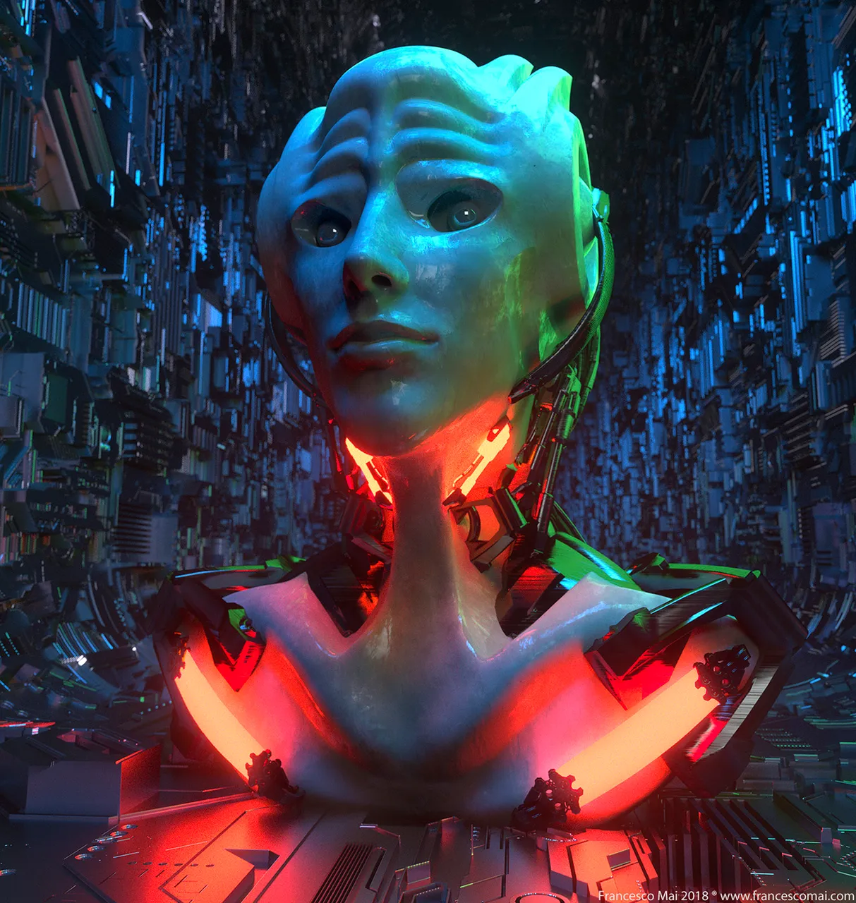 Testa Femminile cyber queen mat bianco occhigreeble tunnel variation ok RED.jpg
