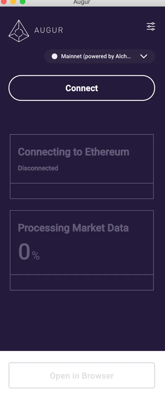 What is Augur Augur App not connected.png