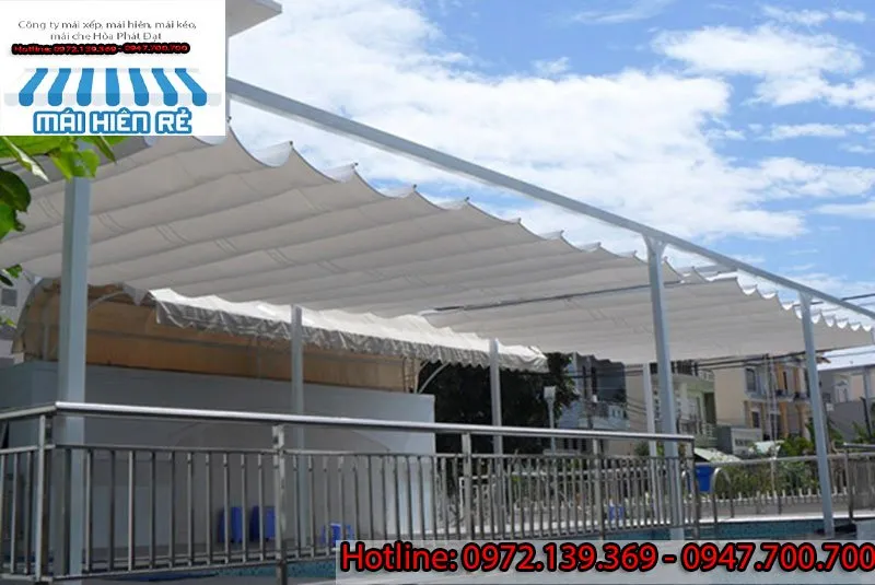 Mái kéo xếp lượn sóng huyện Hóc Môn