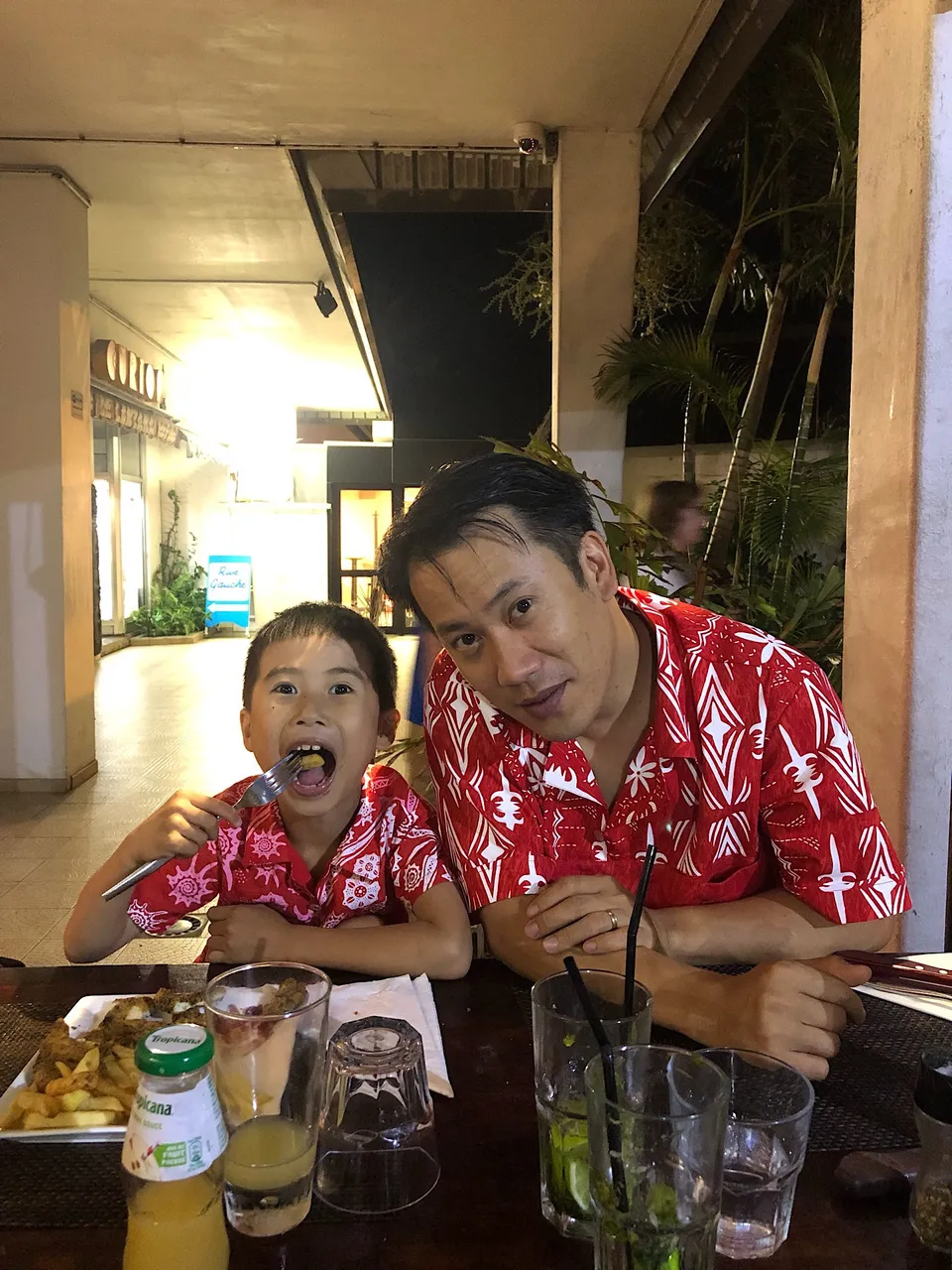 Thien-San and Quoc Huy at Stone Grill, Noumea