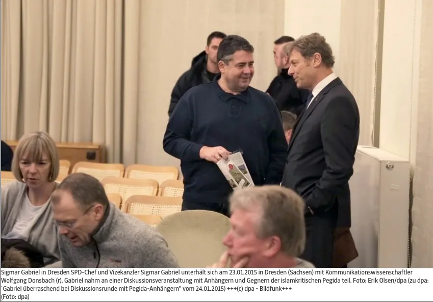 Sigmar Gabriel bei der PEGIDA