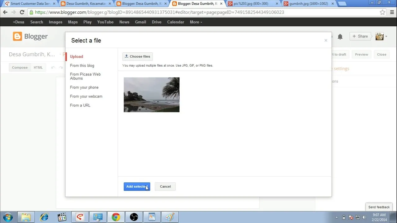 Adding photo to photo gallery