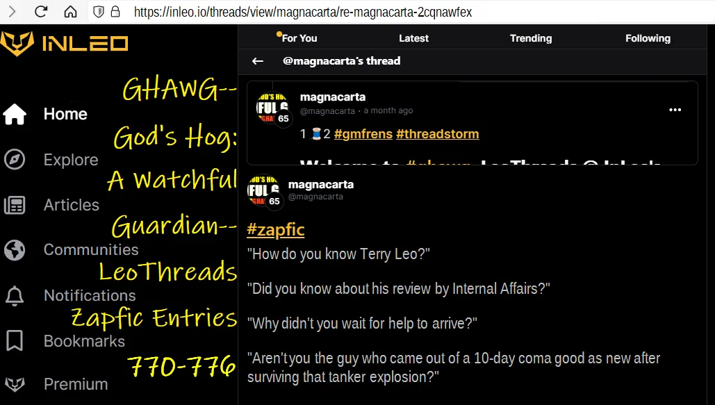 GHAWG-- God's Hog: A Watchful Guardian-- LeoThreads Zapfic Entries 770-776