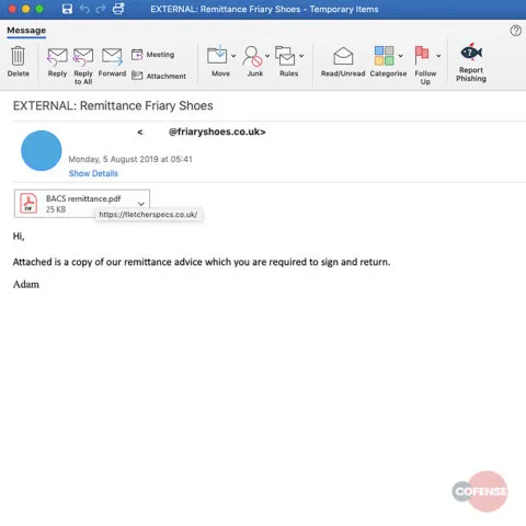 Adwind malware phishing email