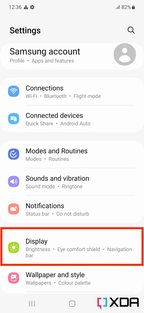 settings-page-on-the-galaxy-s22