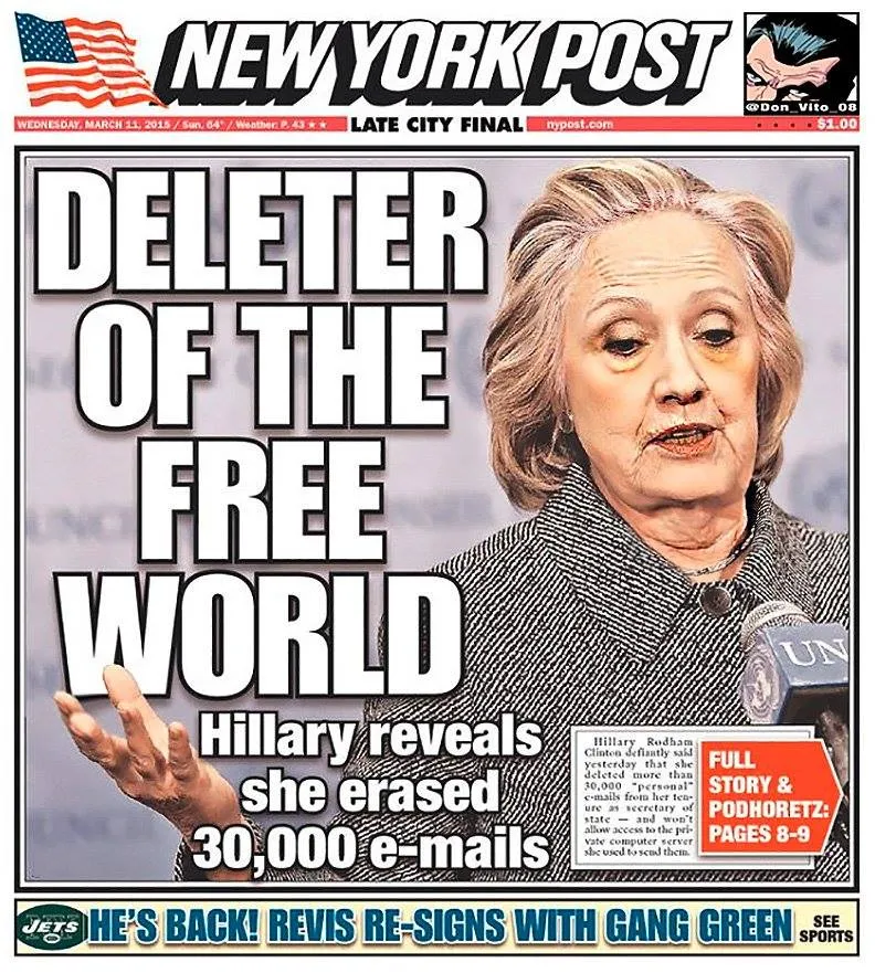 2016-07-16 - Saturday - 07:09 PM PST - Hillary Email Gate - New York Post.jpg