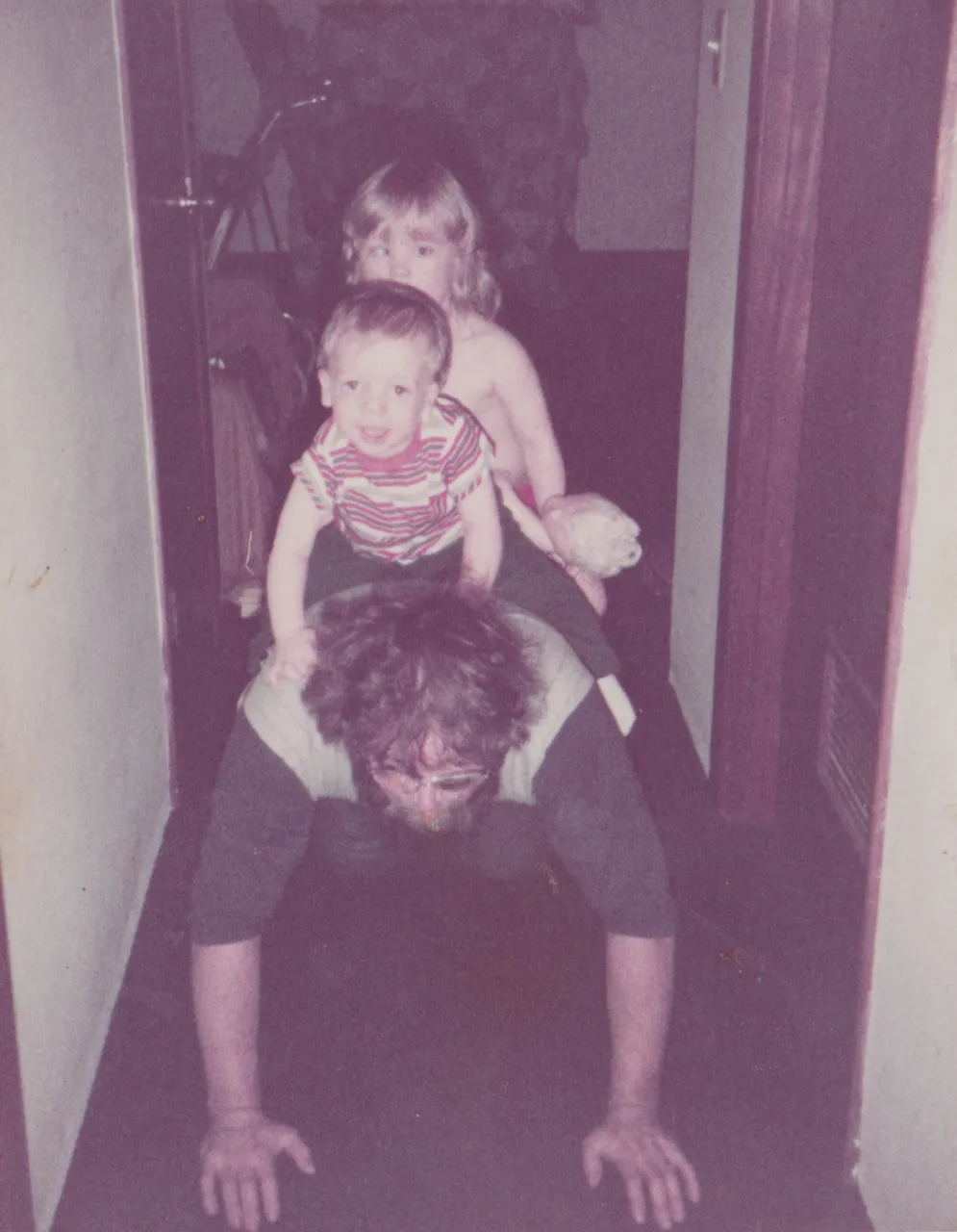 1983 - Horsey Game - Riding Dad - Don, Rick, Katie - probably in Lake Oswego.png