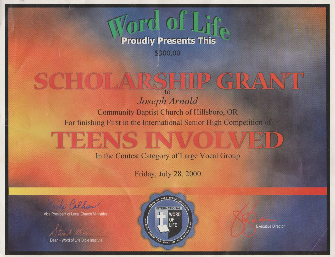 2000-07-28 - Friday - WCC WOL HCBC TI 300 Dollars scholarship, large group vocal.png