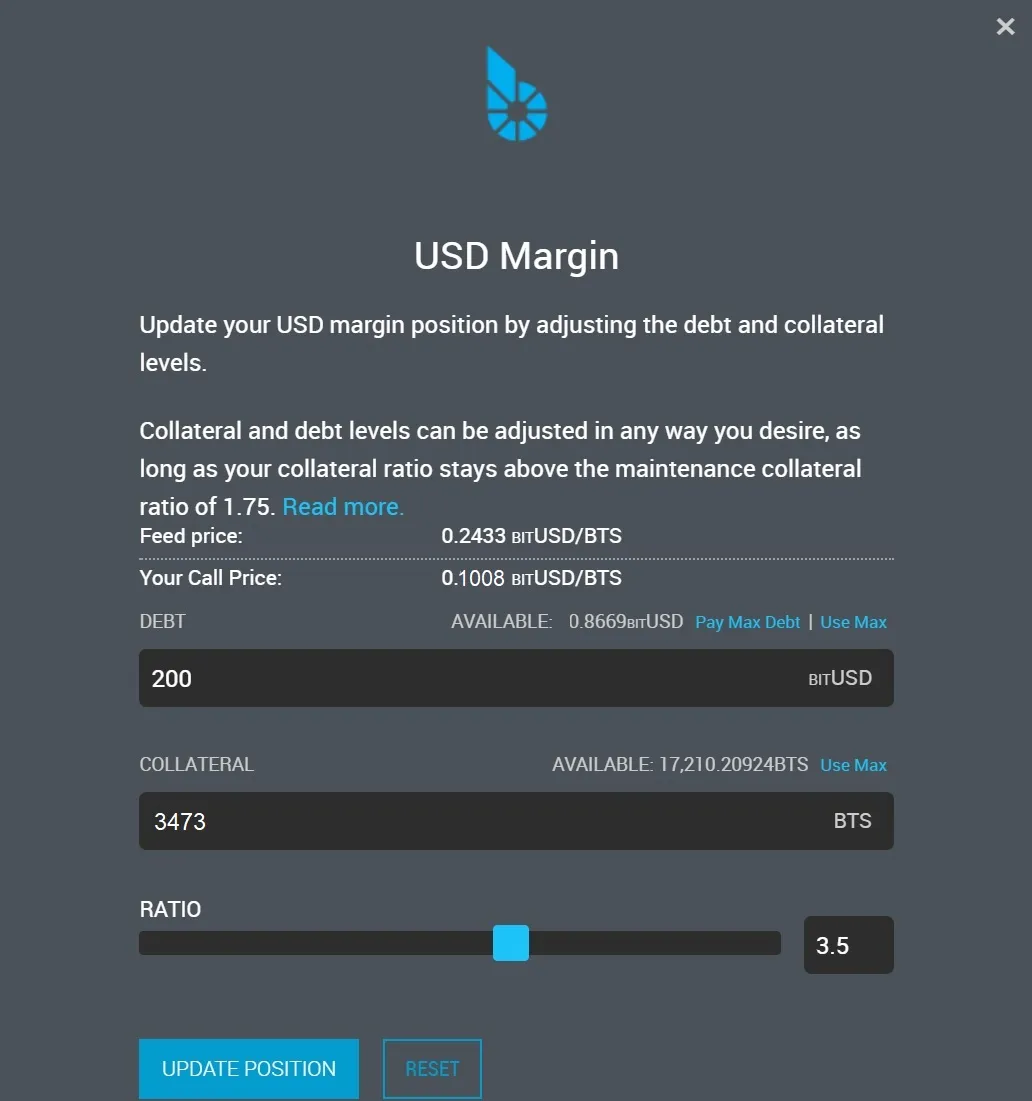 Debt and Collateral Ratio - Bitshares - bitUSD.jpg