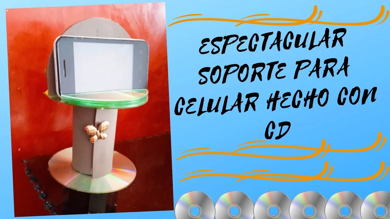 Espectacular soporte para celular hecho con CDS (1).jpg