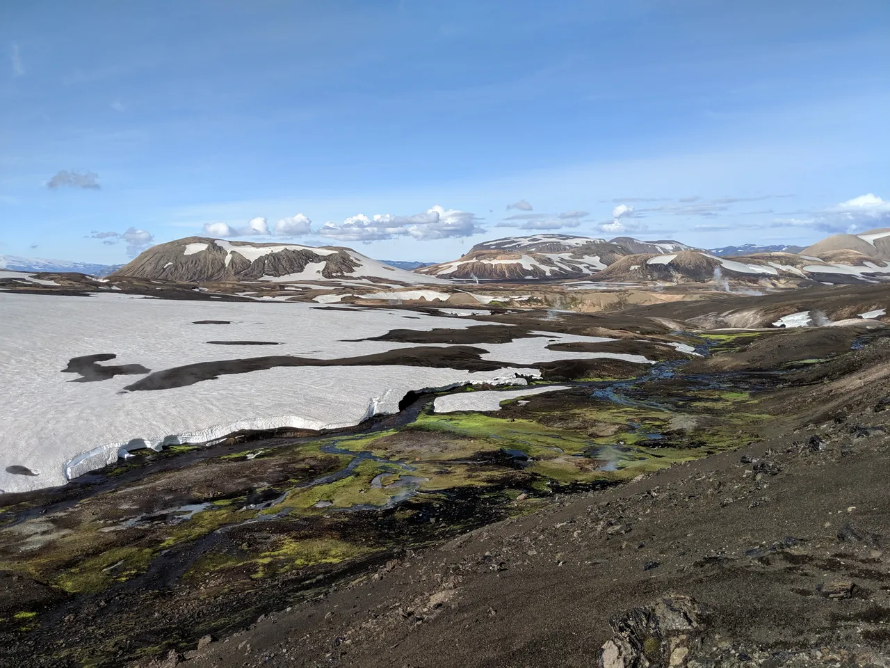 View from the Hrafntinnusker ice cave