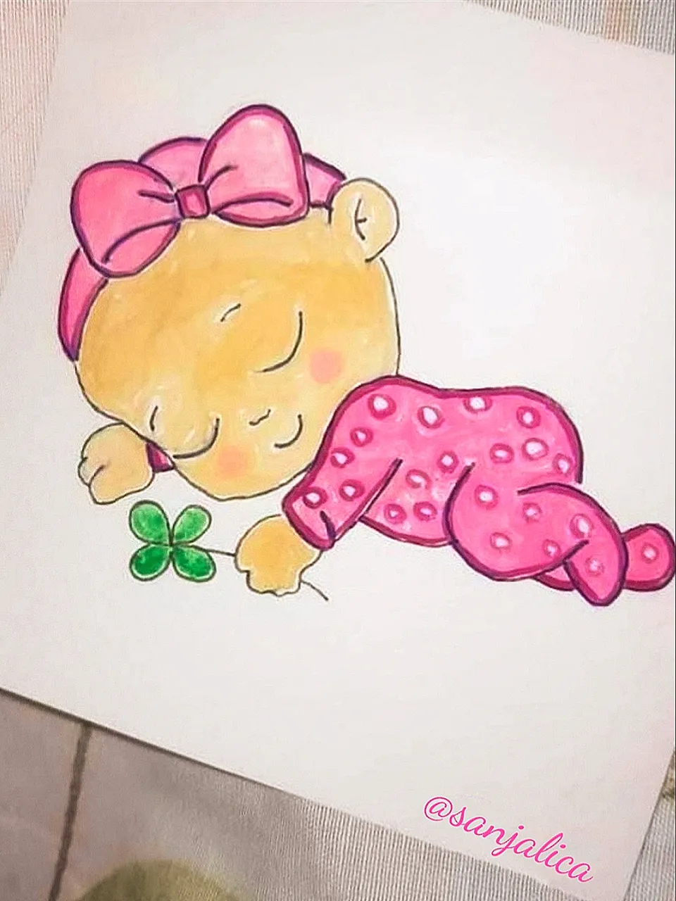Cute baby girl sketch