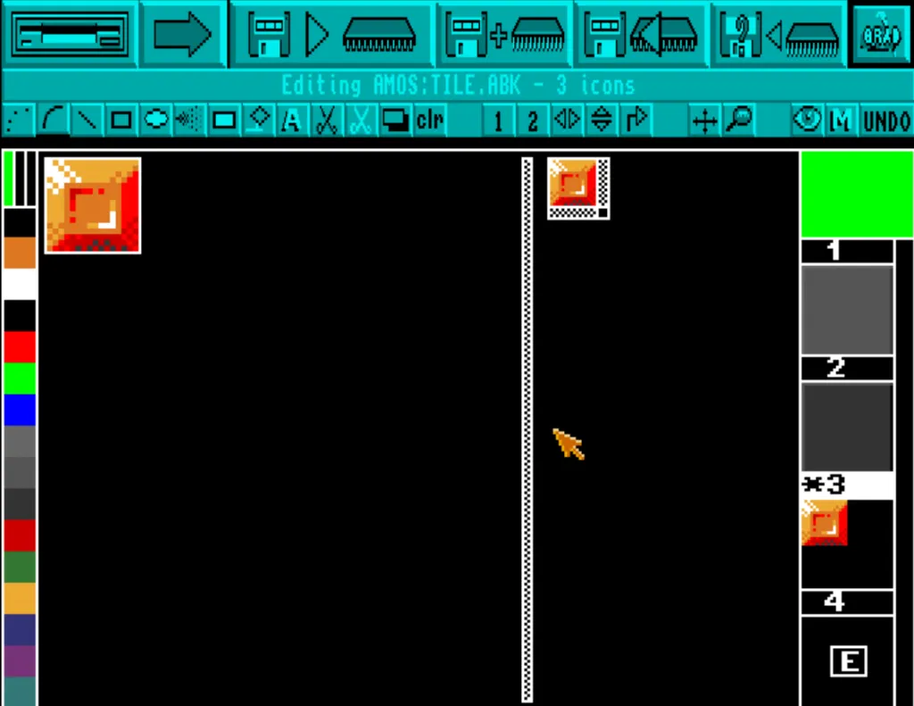 AMOS object editor creating icons on Amiga
