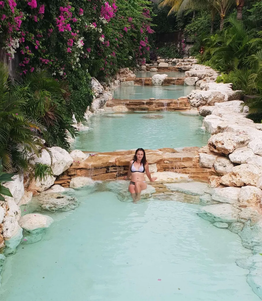 Gorgeous cascading pools at the club