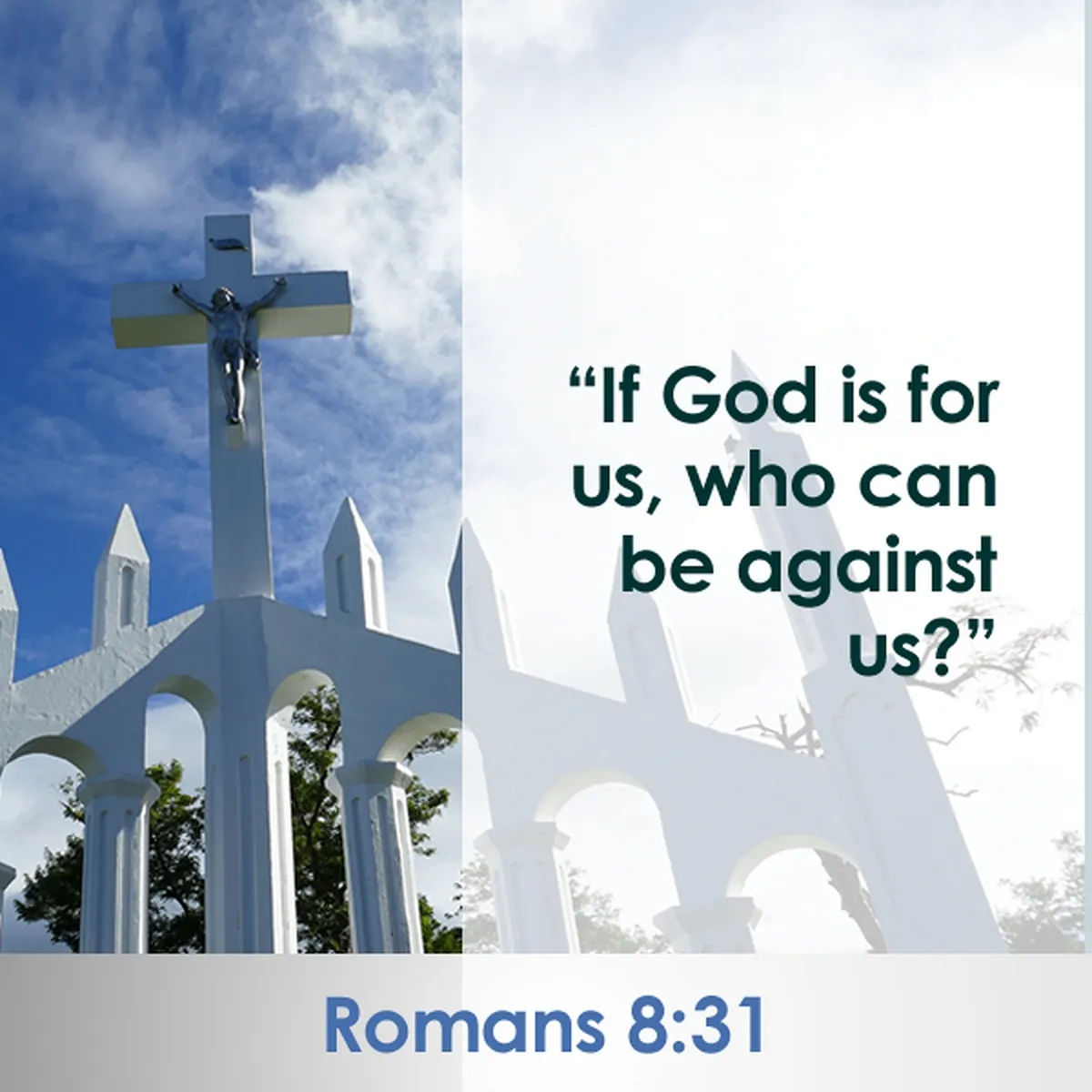 Exegesis of the bibleverse, If God is for us, who can be against us. Romans 8 31.jpg