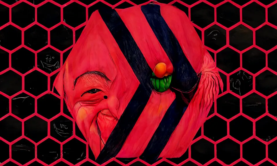 a pencil sketch of a clown by Gai Qi