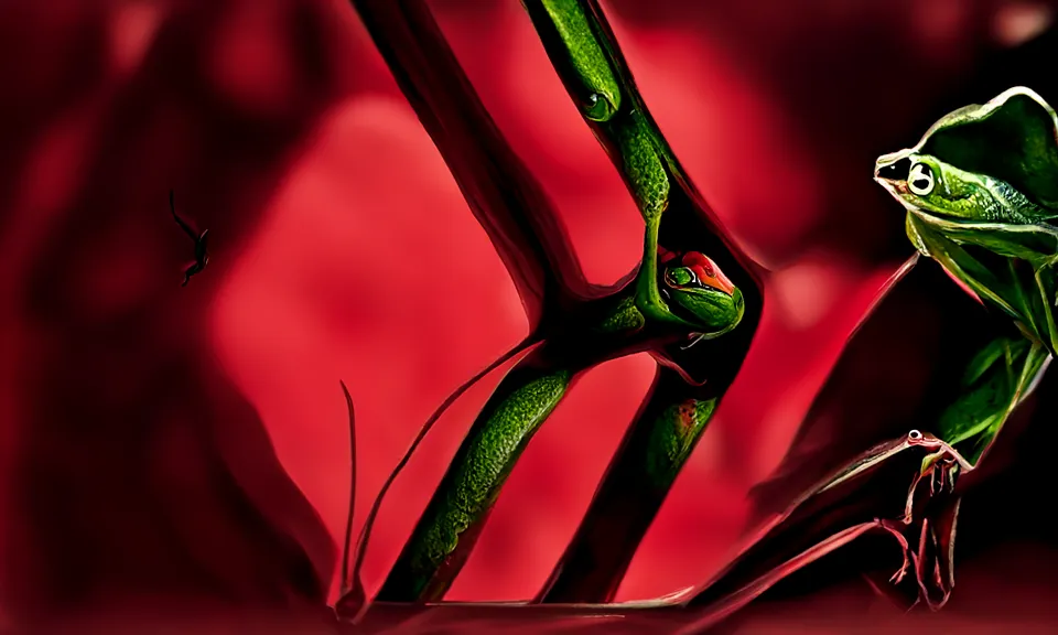 lineart of a green tree frog by Jacob van der Ulft IMAX