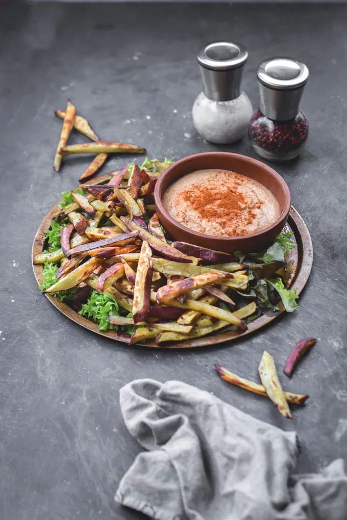 Baked Yam Fries with Sriracha Hummus (Vegan + GF) (4).jpg