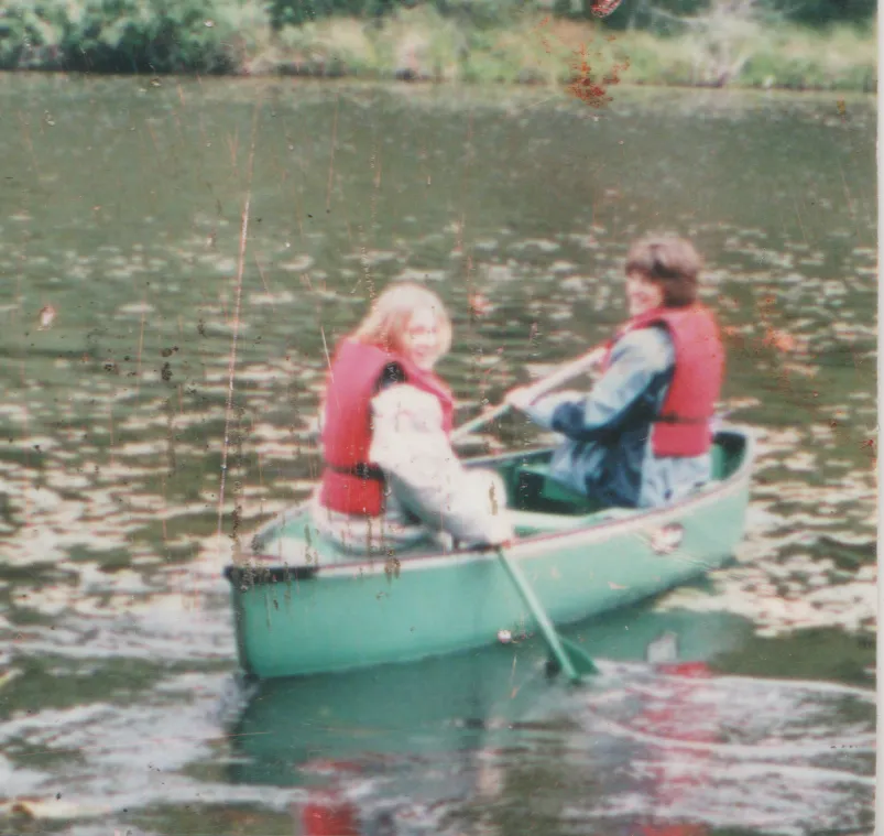 2002 - Karen, Crystal, canoe boat, lake, apx date, CROPPED.png