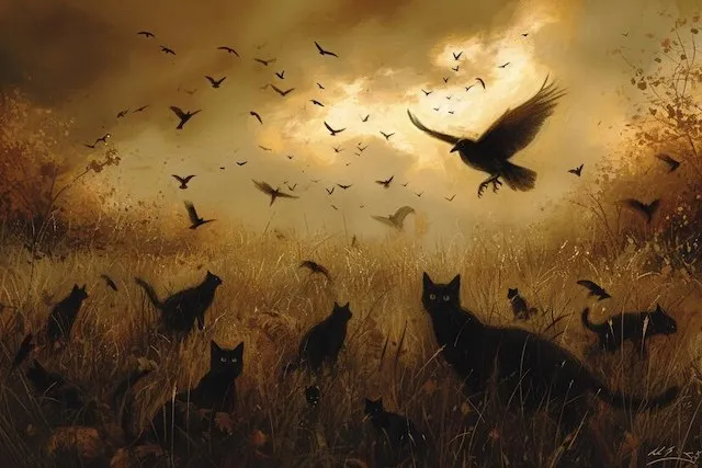 captivating-painting-capturing-sight-bird-gracefully-soaring-through-air-gathering-cats-mystical-autumn-field-filled-with-black-cats-crows-ai-generated_538213-20110.jpg