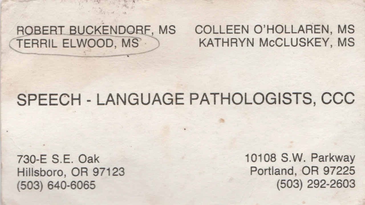 1995 maybe - Speech therapy card, apx date could be 93-96, around those years I think, possibly that of and for Joey Arnold-1.png