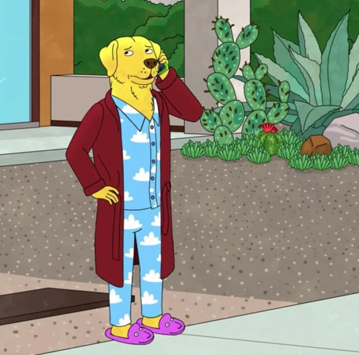 mr peanutbutter on phone.jpg.